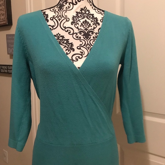 Gap wrap Vneck sweater turquoise - Picture 2 of 6